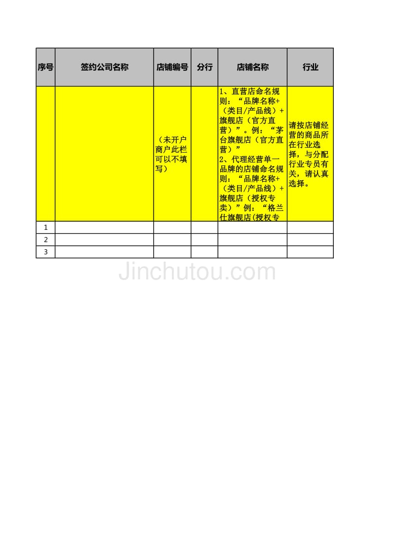 电商平台商户台帐_第1页