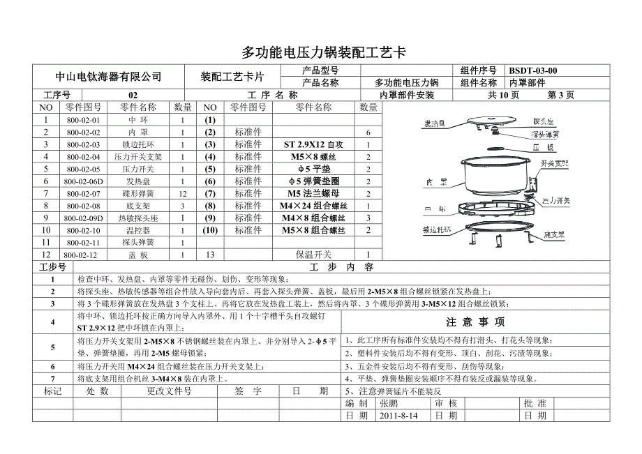 电压锅装配工艺卡片_第3页