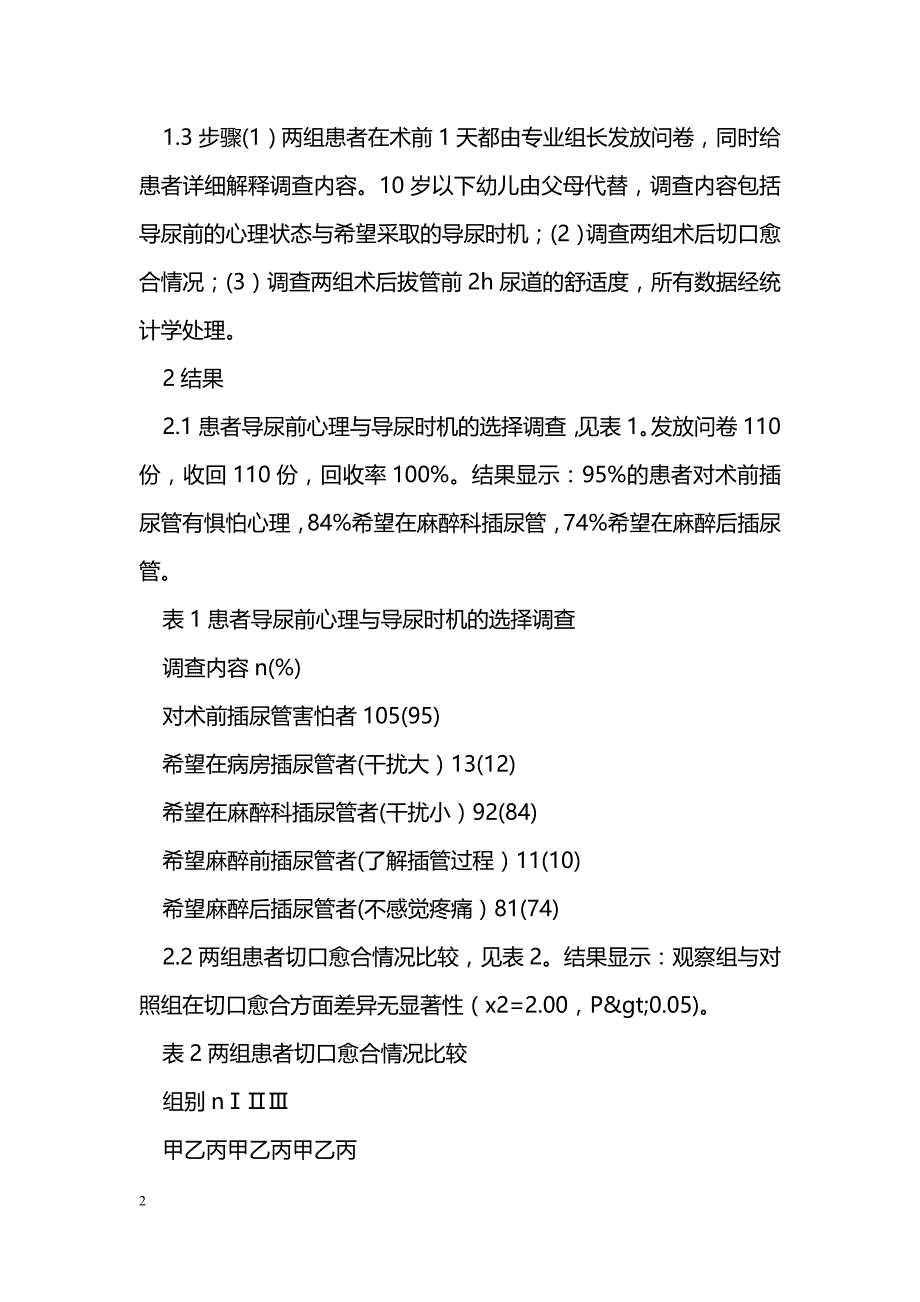 探讨术前导尿时机的心理观察 _第2页