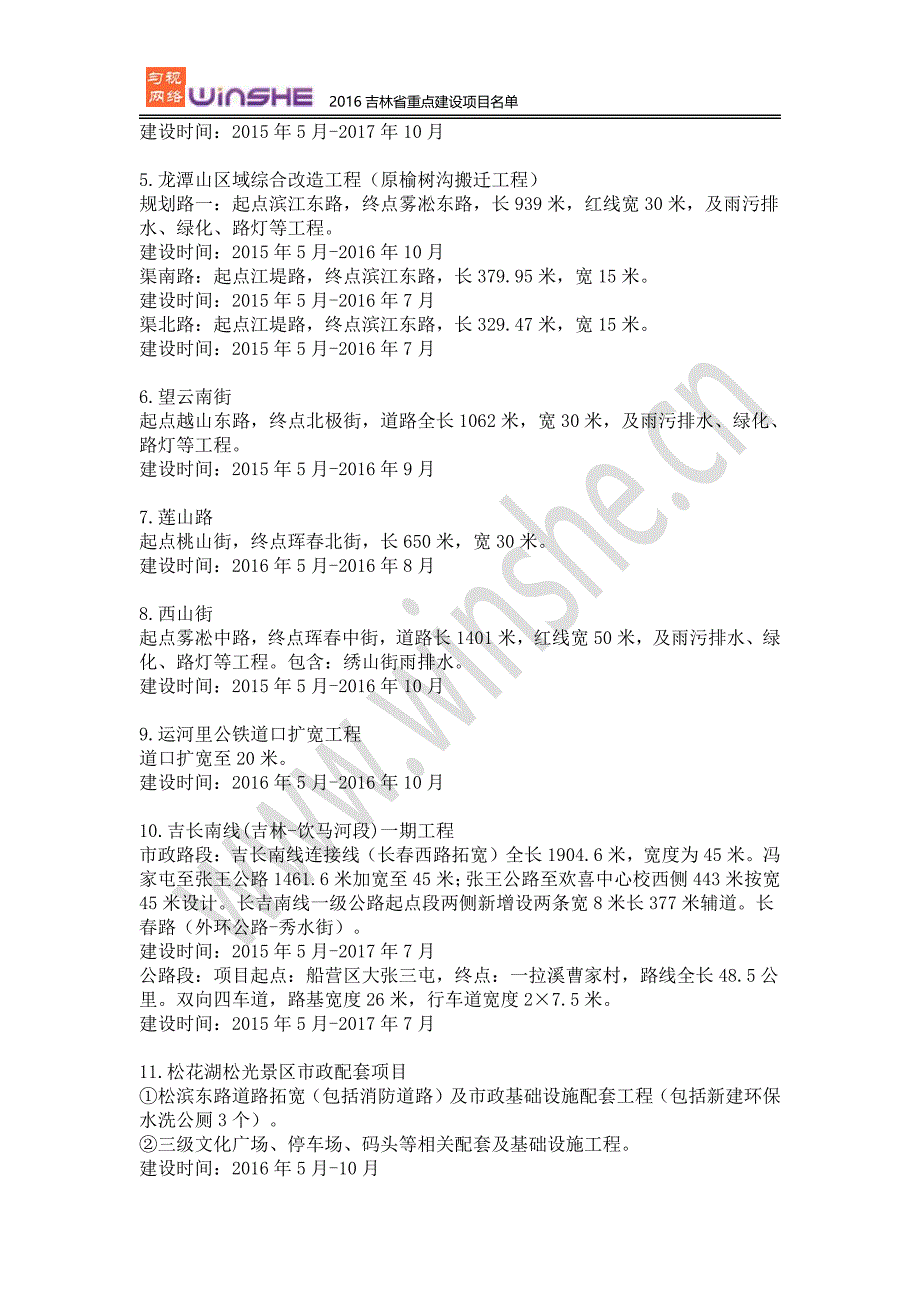 2016年吉林省重点建设项目_第3页