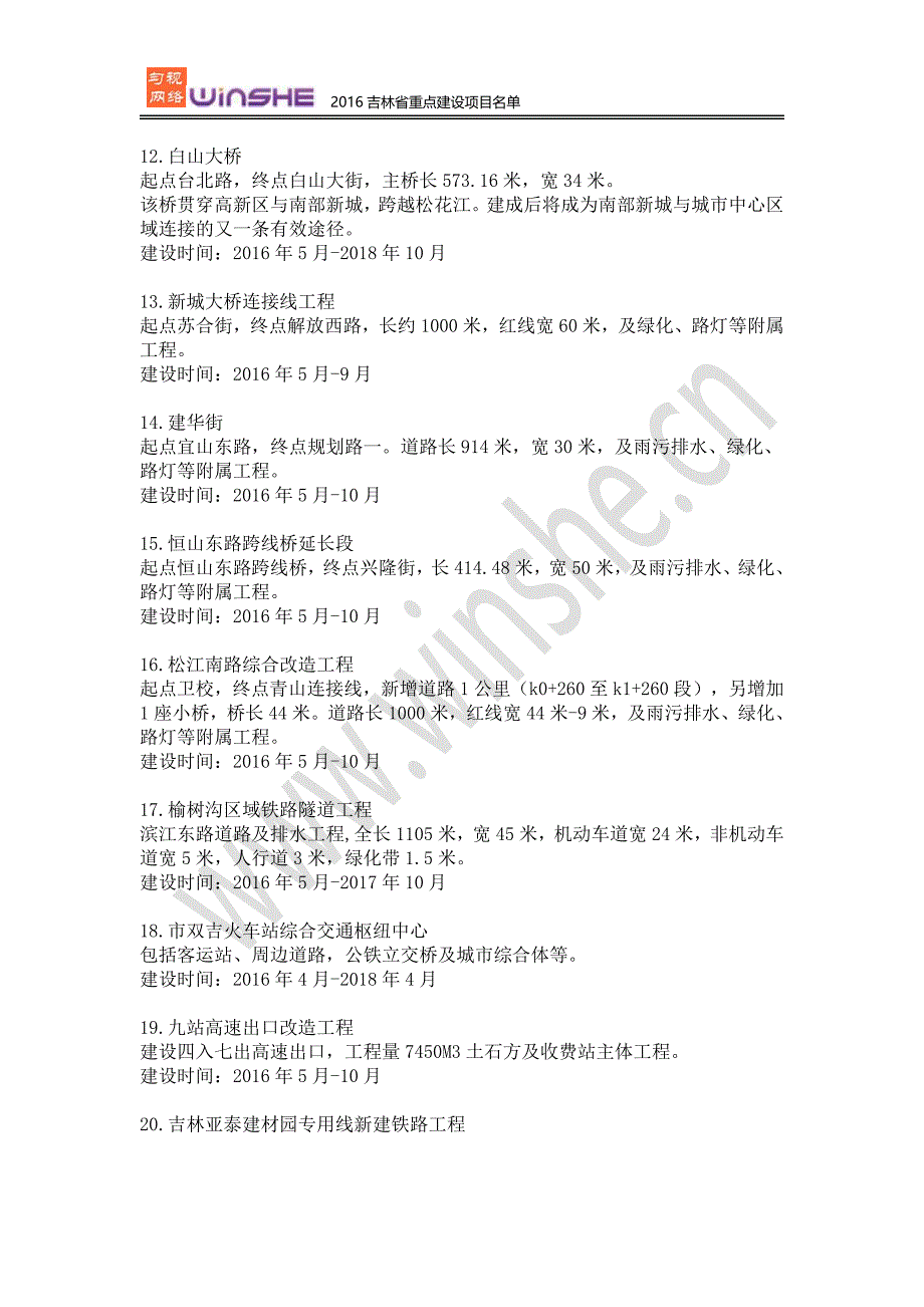 2016年吉林省重点建设项目_第4页