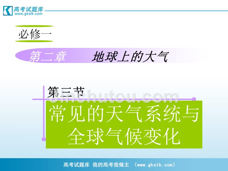 2012届高考复习地理课件：必修1第2章第3节 常见的天气系统与全球气候变化(山西专用)_第1页