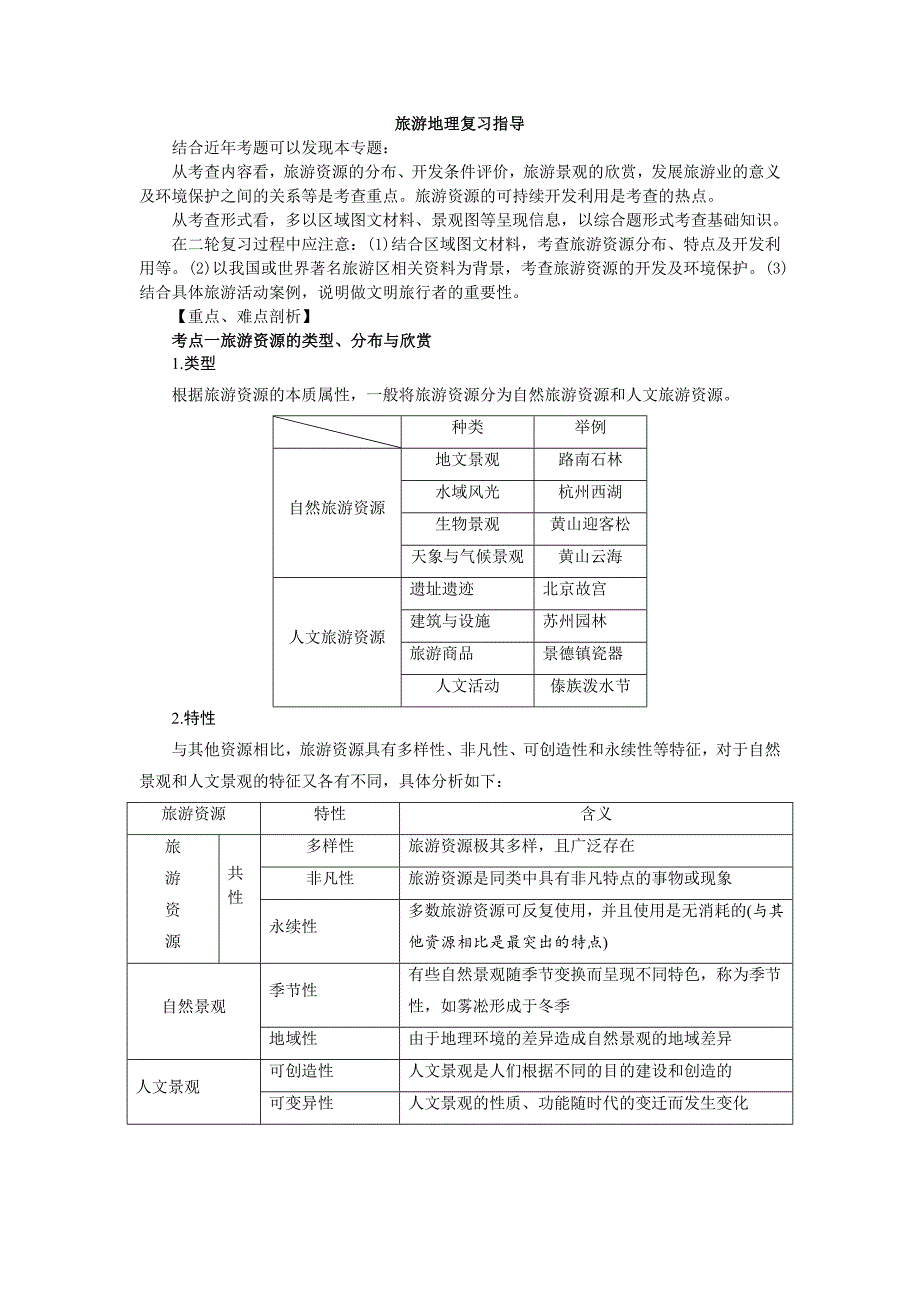 【2017年整理】旅游地理复习指导_第1页
