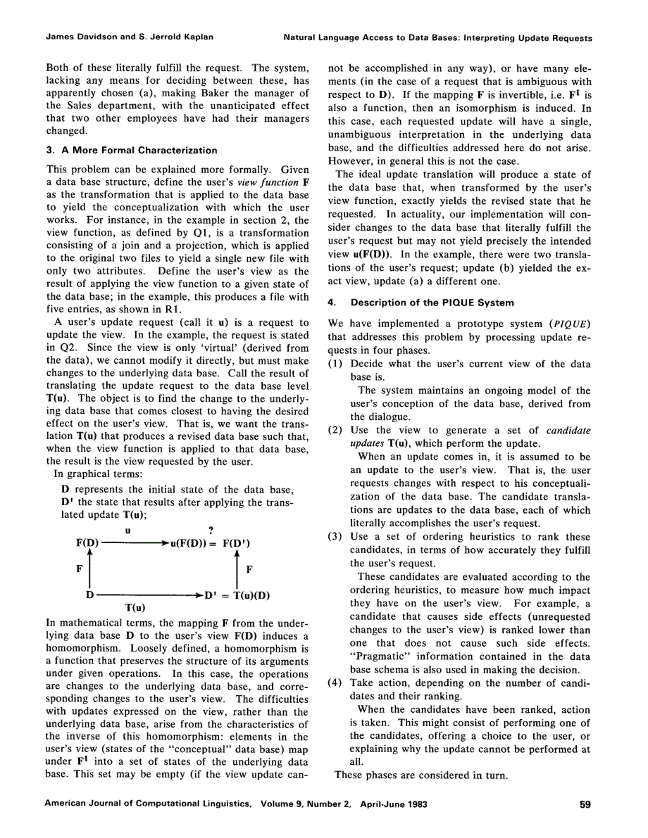 1. Introduction Natural Language Access to Data Bases Interpreting Update Requests 1_第3页