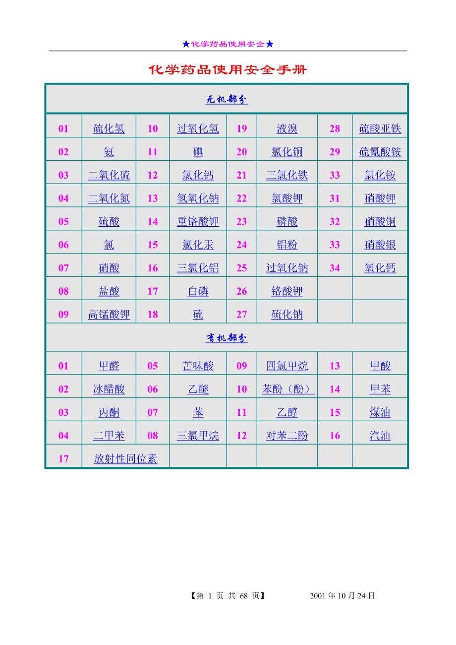 化学药品使用安全手册_第1页