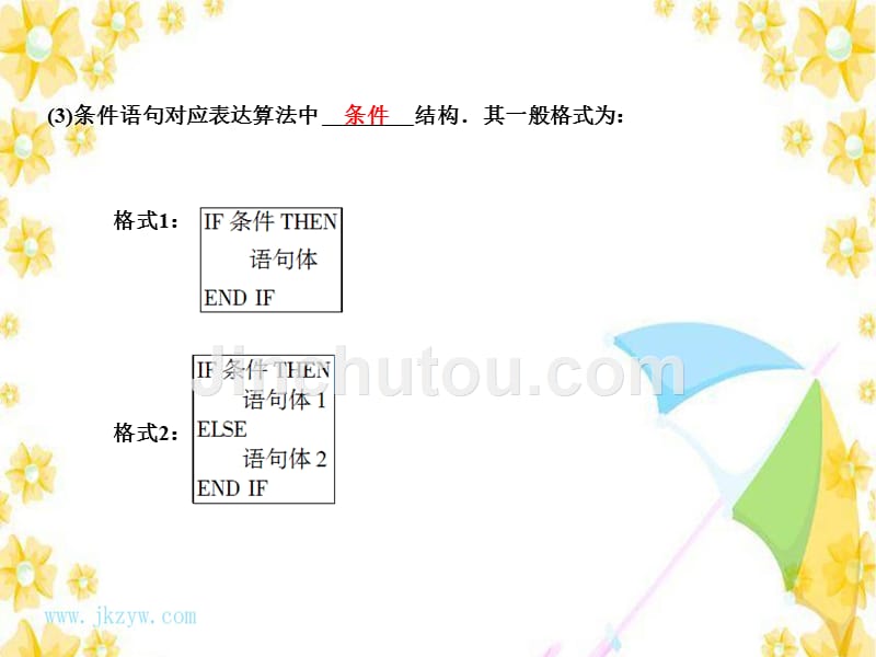 2011届高三数学新人教A版创新设计一轮复习课件：9.2基本算法语句与算法案例_第3页