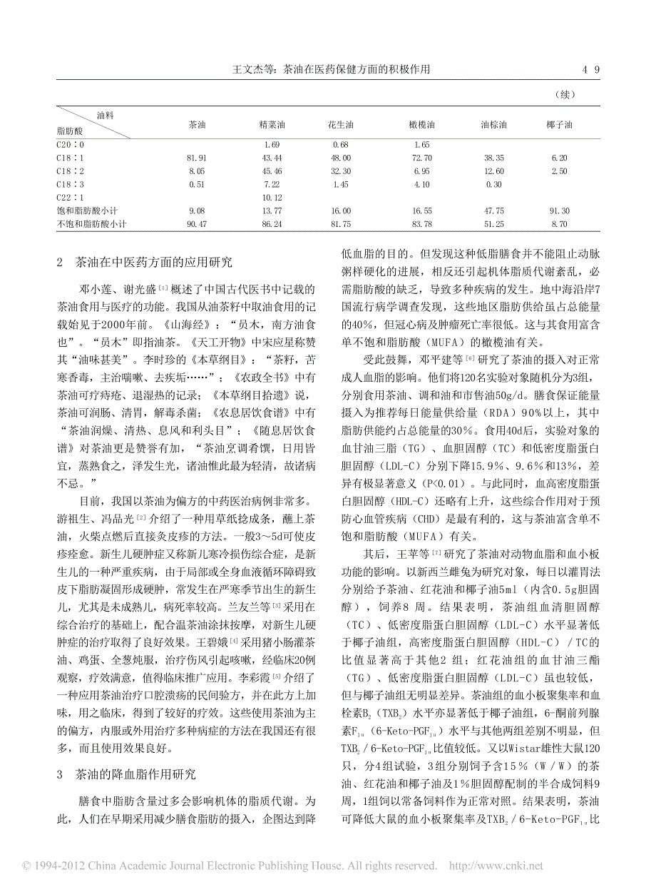 茶油在医药保健方面的积极作用_王文杰_第2页