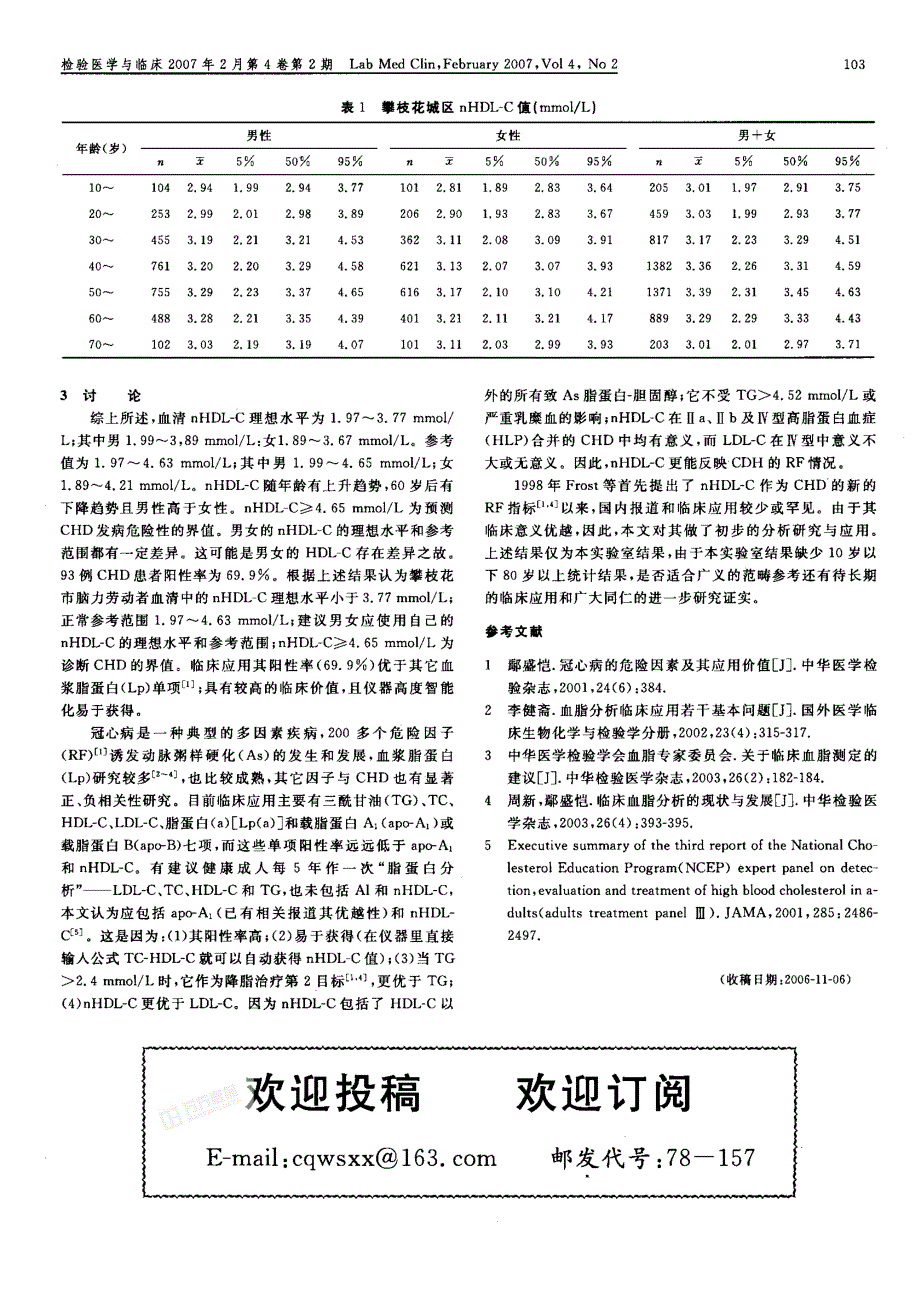 血清非高密度脂蛋白-胆固醇的水平及其临床意义_第2页