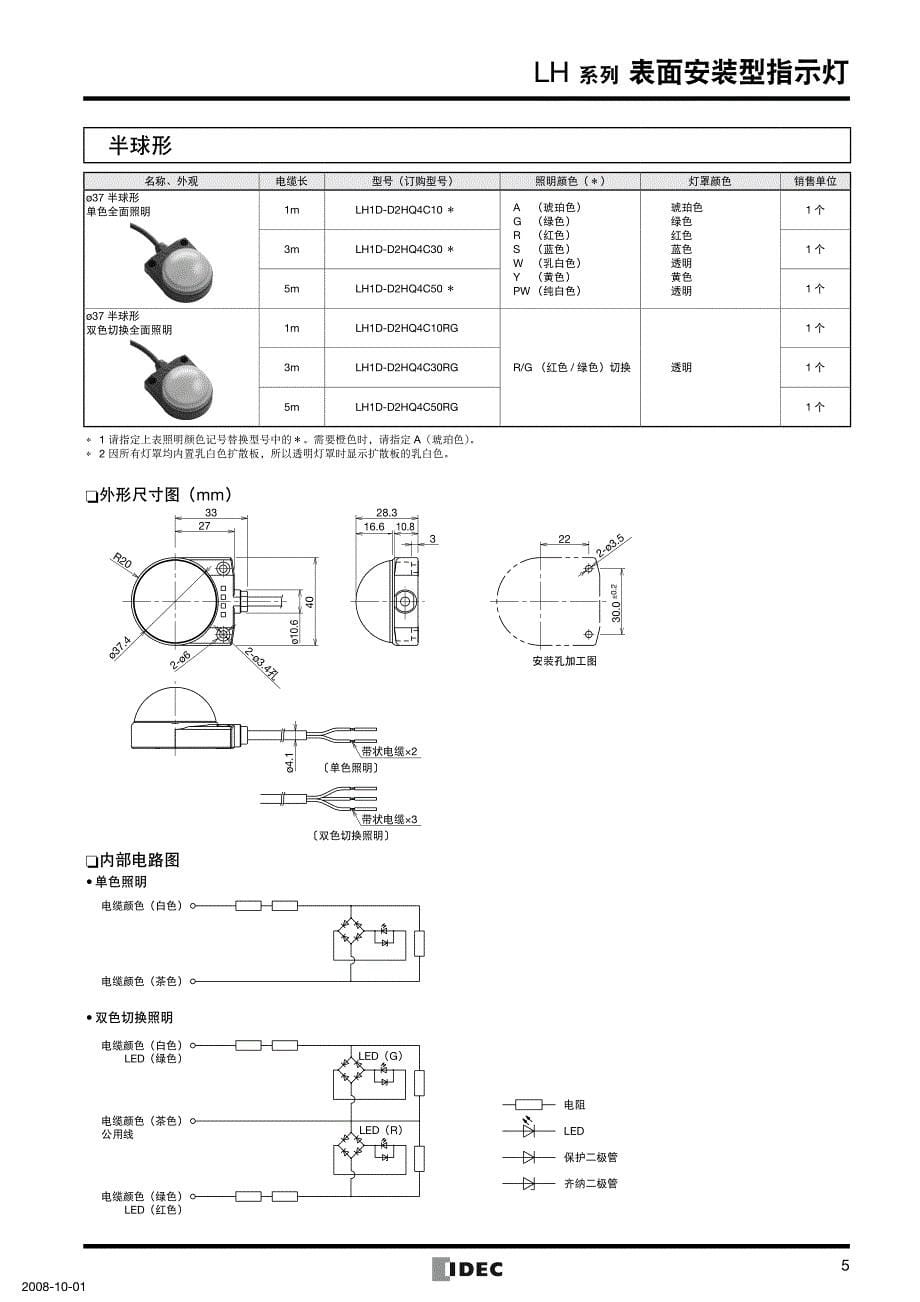 表面型安装指示灯_第5页