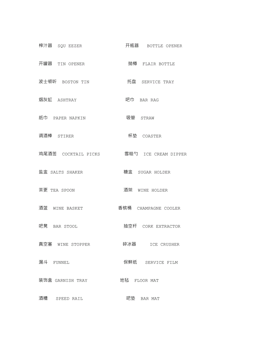 酒吧所需物品_第2页