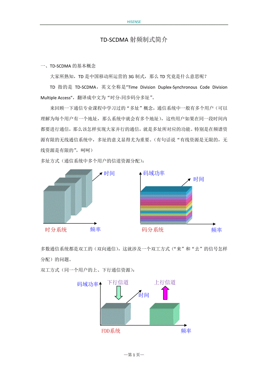 TD-SCDMA 射频制式简介_第1页