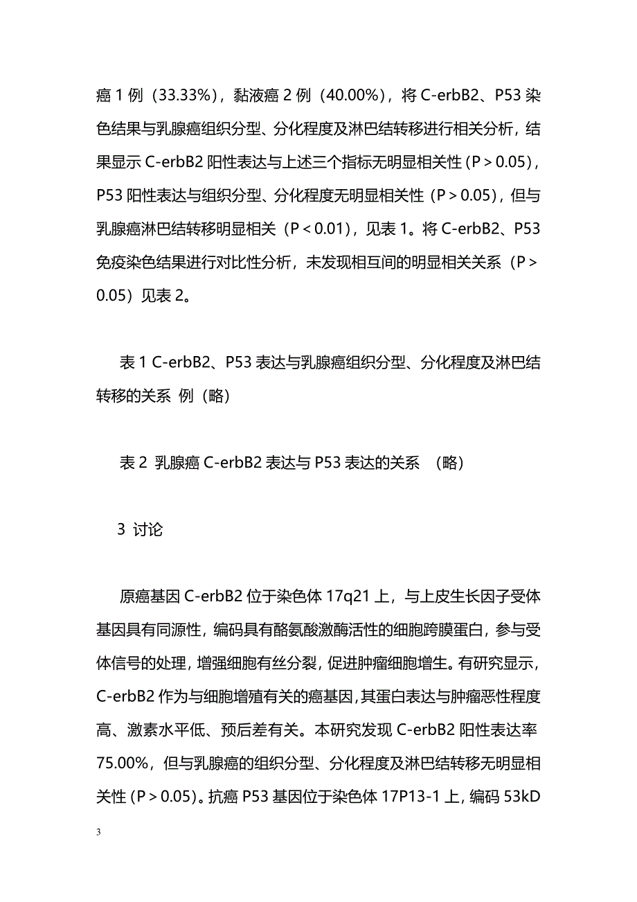 C-erbB2、P53在乳腺癌中的表达及价值_第3页