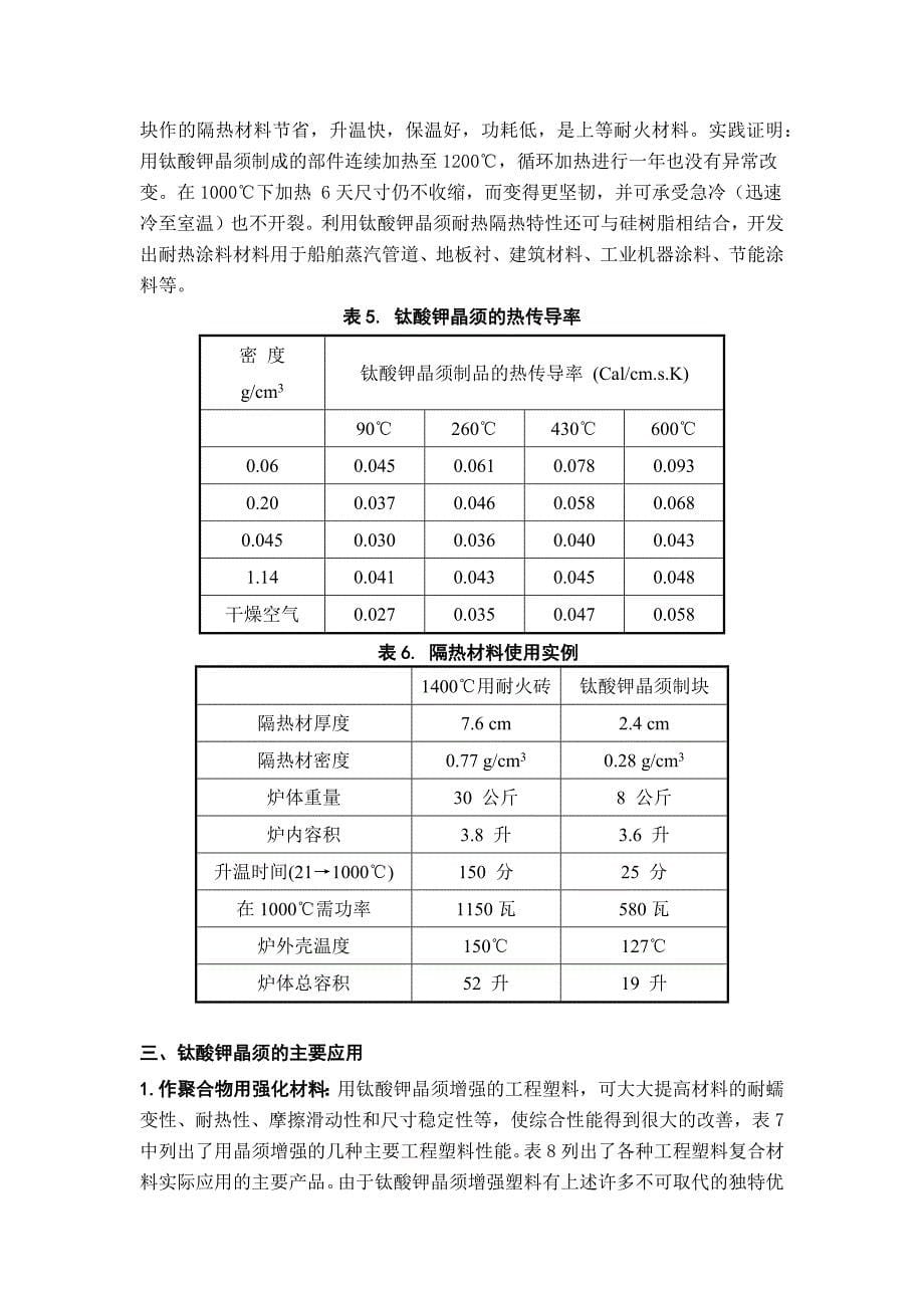 高性能增强和导电纤维材料钛酸钾晶须_第5页