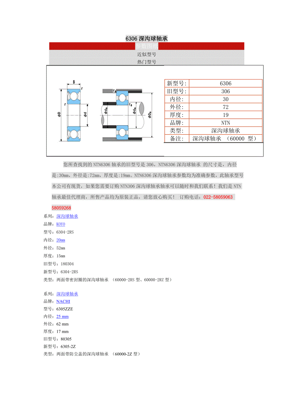 6306深沟球轴承_第1页