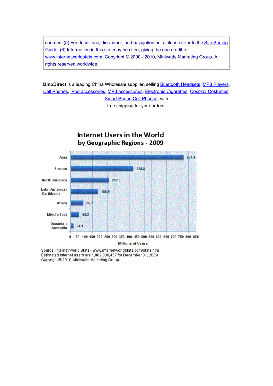 全球互联网普及率统计 WORLD INTERNET USAGE AND POPULATION STATISTICS_第2页