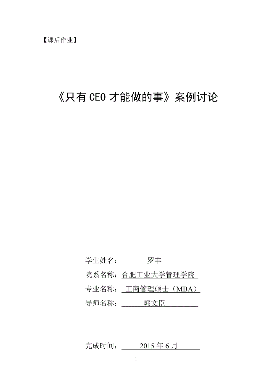 《只有CEO才能做的事》案例分析_第1页