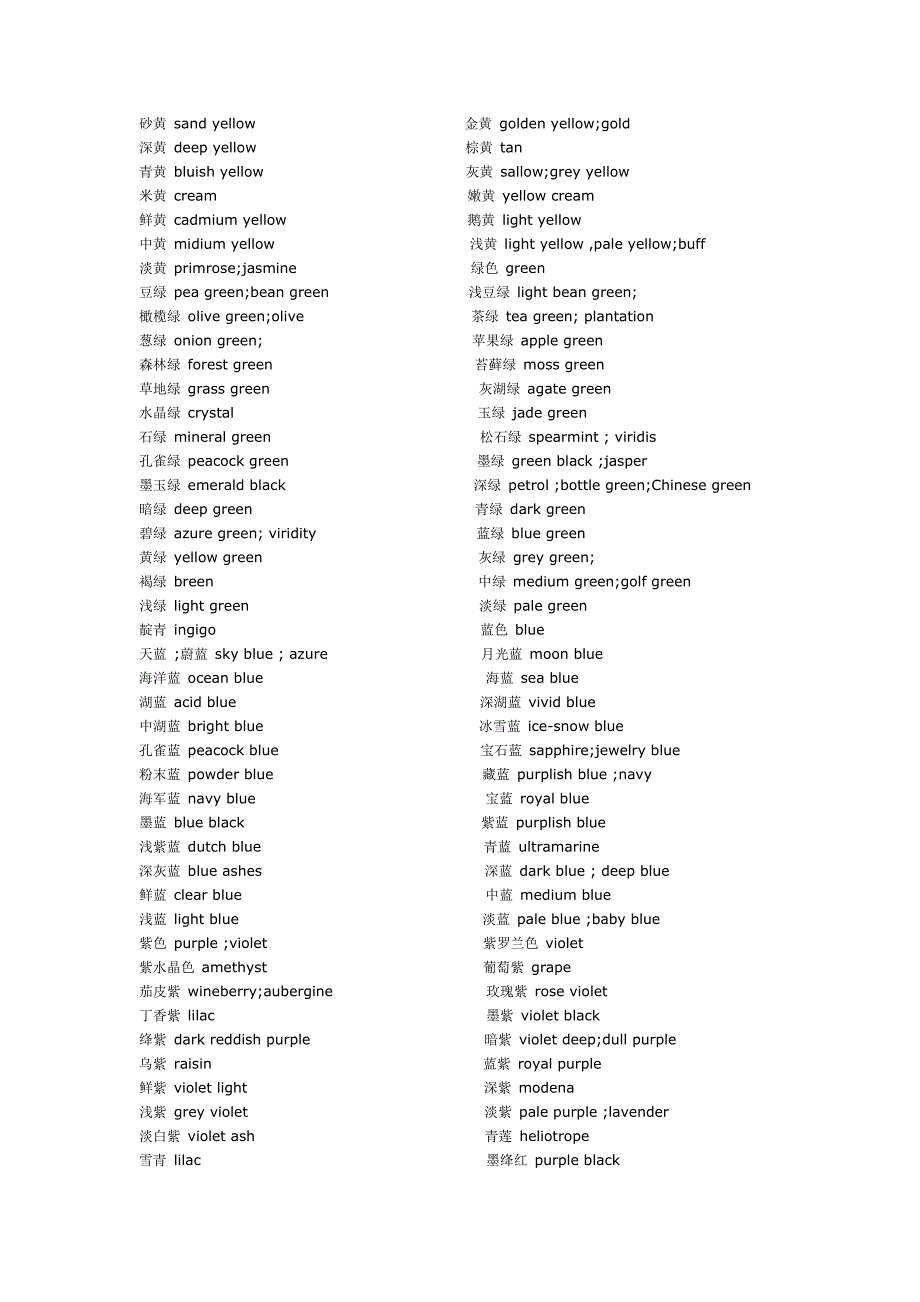 颜色翻译大全_第2页