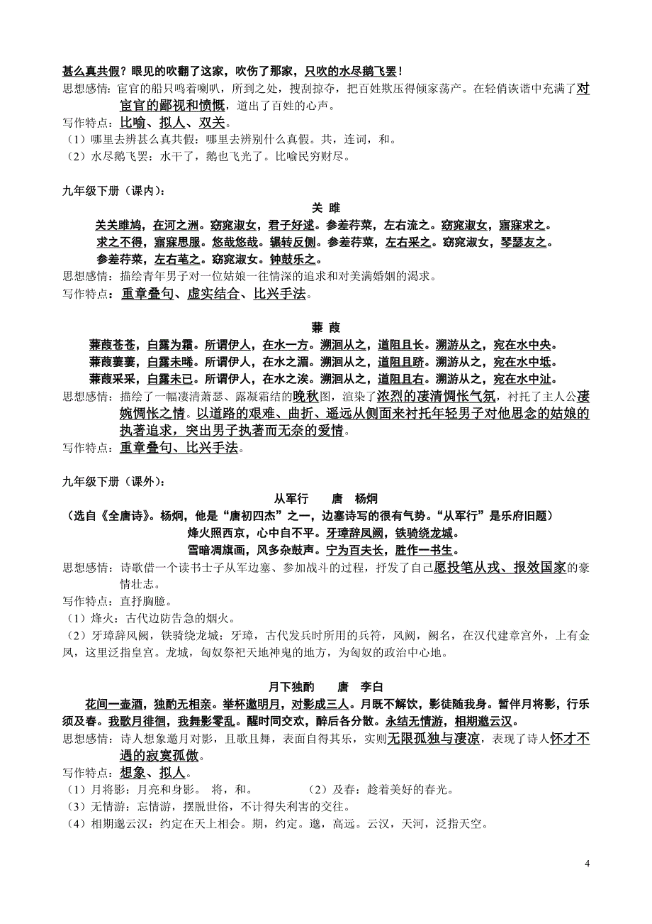 2012年初三古诗词鉴赏总复习_第4页