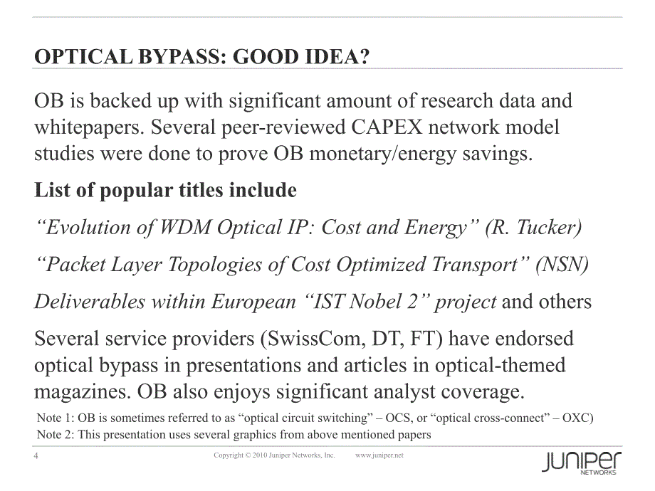 全光 IP 网：神话还是现实？——Juniper_第4页
