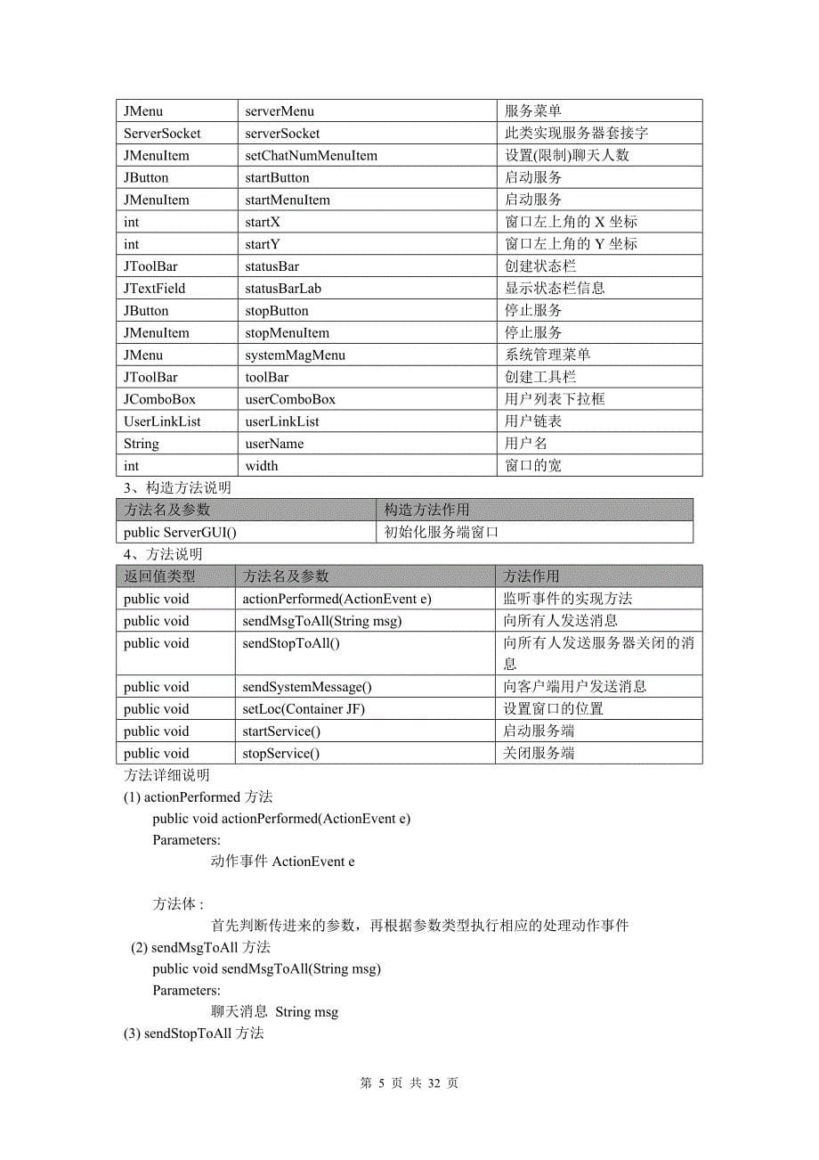 Java实现的聊天系统实验报告_第5页