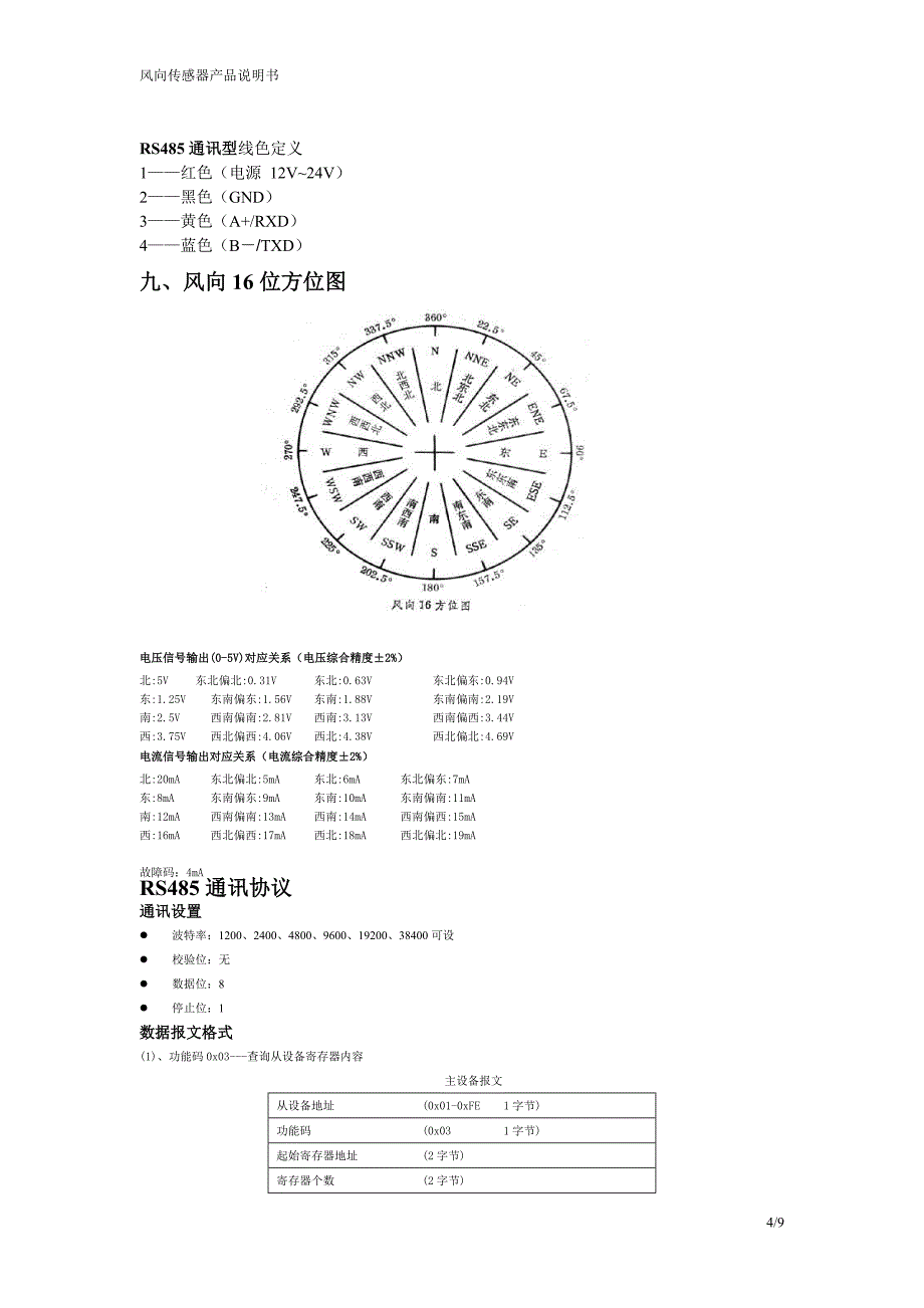 风向传感器说明书_第4页