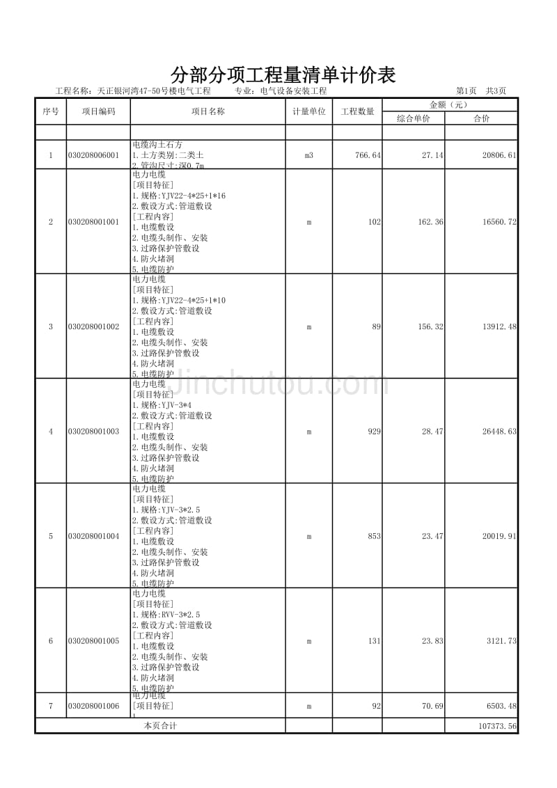 天正银河湾47-50号楼电气工程_第1页