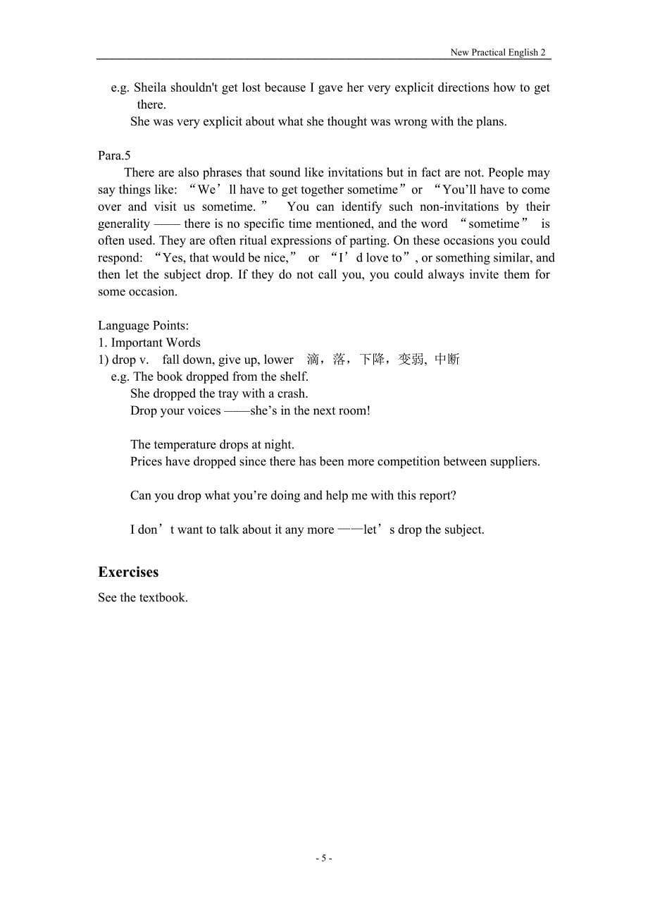 《新编实用英语》第二册教案_第5页