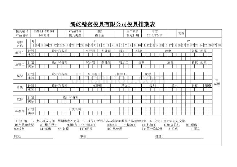 鸿屹模具生产排期表20130124_第2页