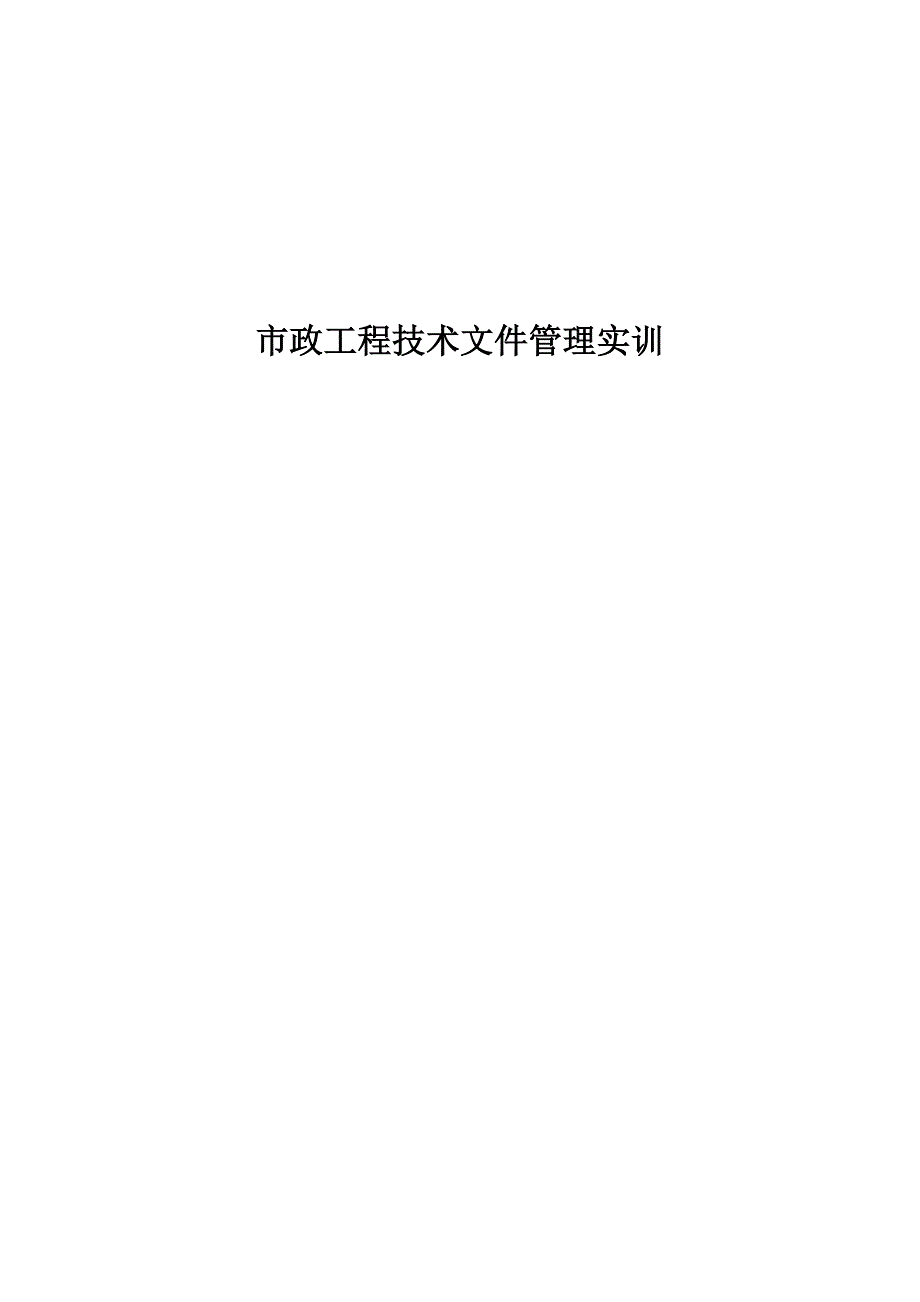 市政工程技术文件管理实训——道路工程实例_第1页