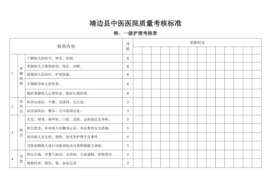 特一级护理考核表_第1页