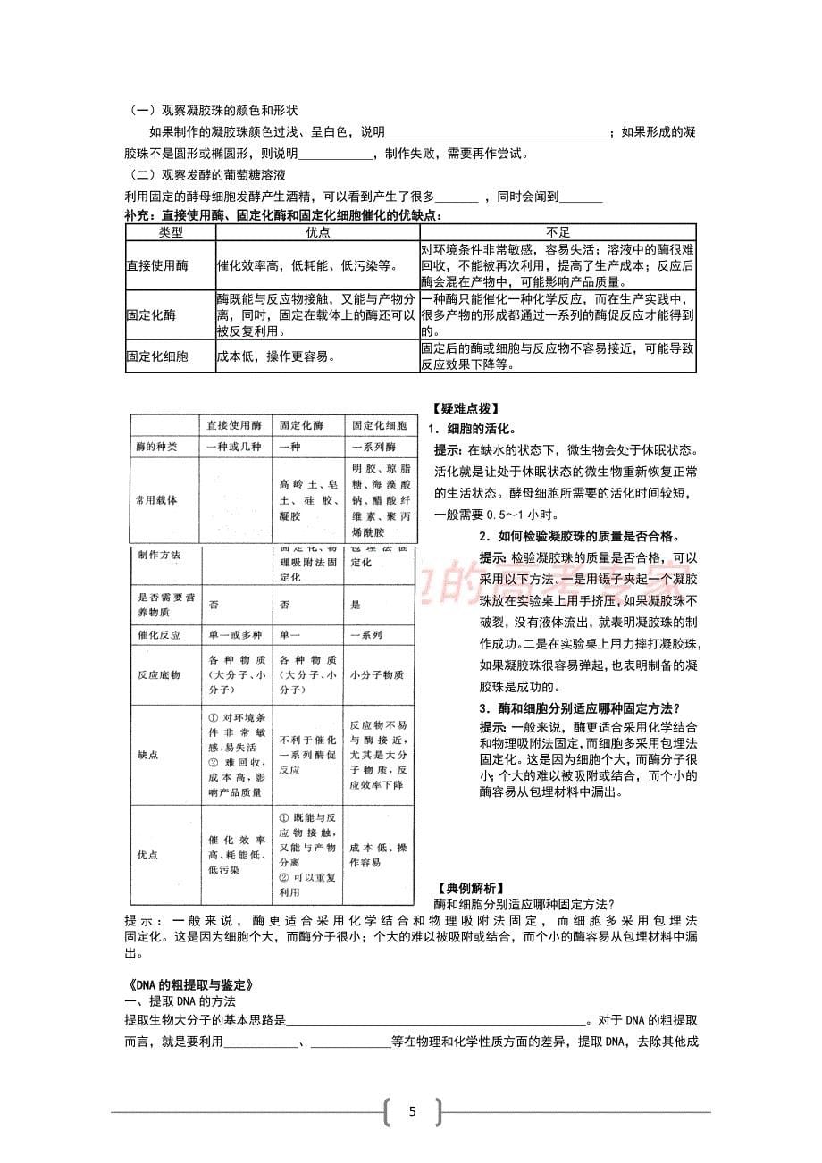 生物：新课标选修1易考知识点背诵1_第5页