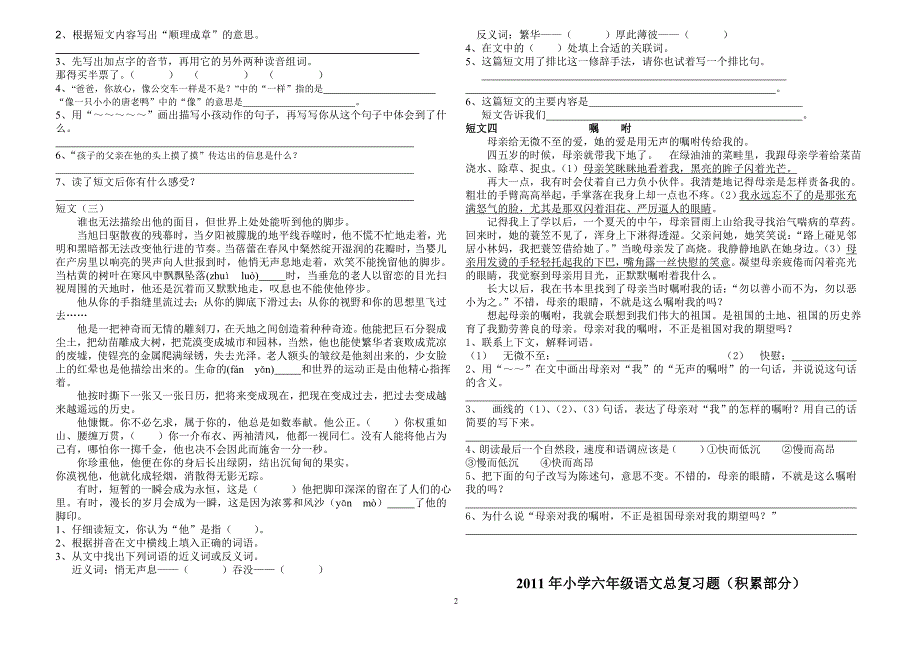 2011年总复习分类试卷_第2页