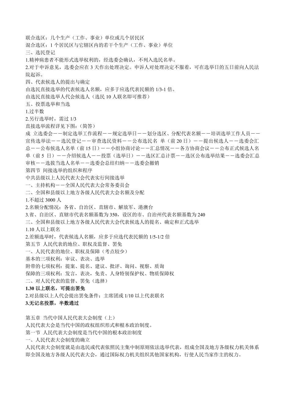 自考《当代中国政治制度》复习笔记_第5页