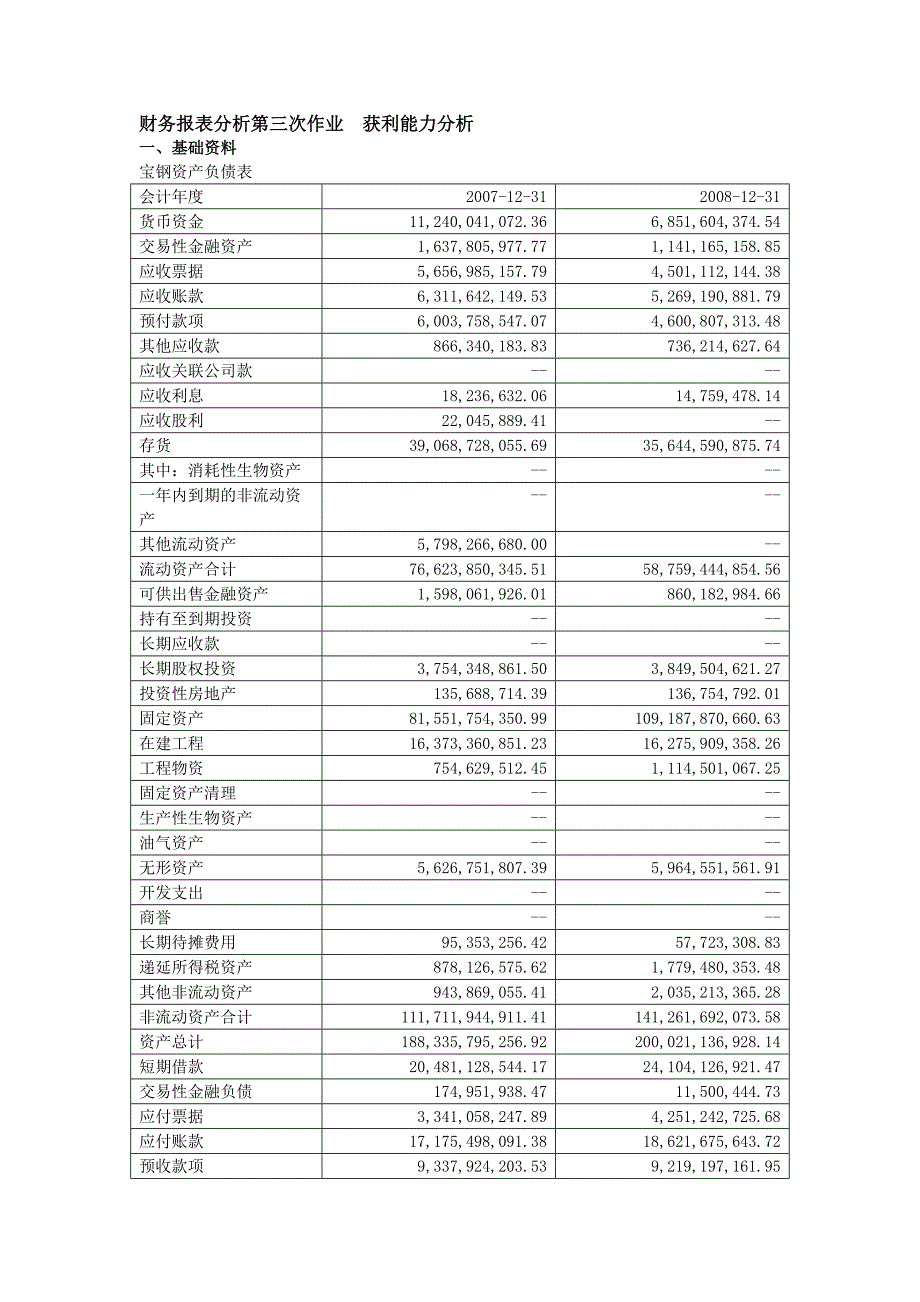 财务报表分析第三次作业_第1页