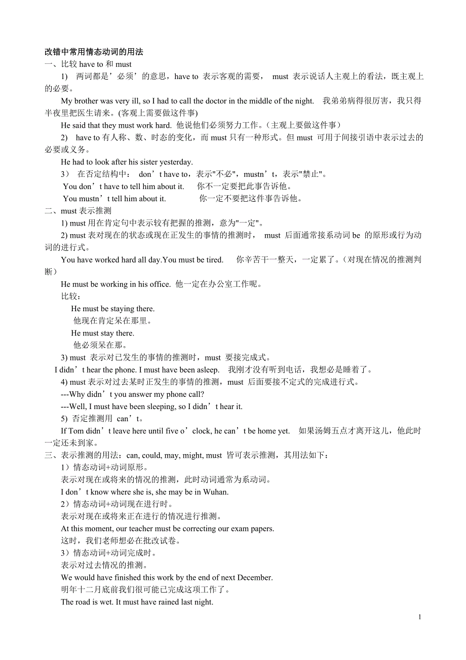 改错中常用情态动词的用法_第1页