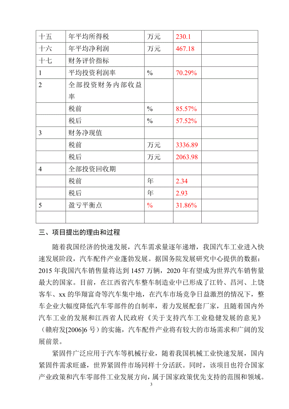 年产300吨汽车紧固件生产线及汽车售后服务新建项目可行性研究报告_第3页