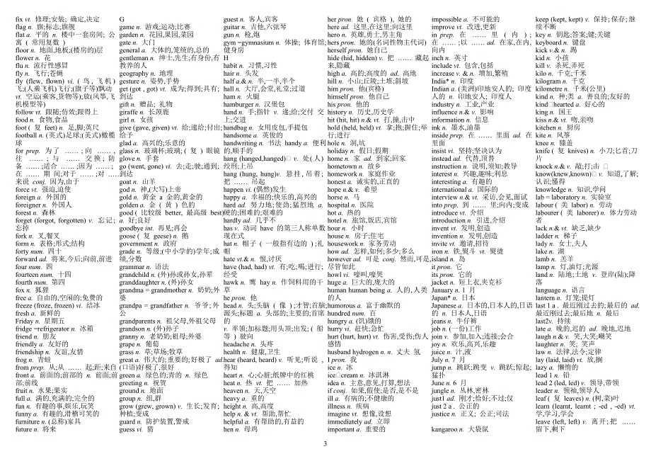 2012年英语中考必备词汇1600+短语95_第3页