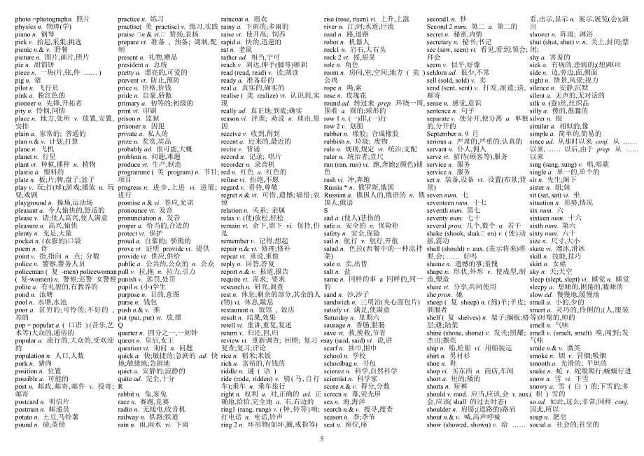 2012年英语中考必备词汇1600+短语95_第5页