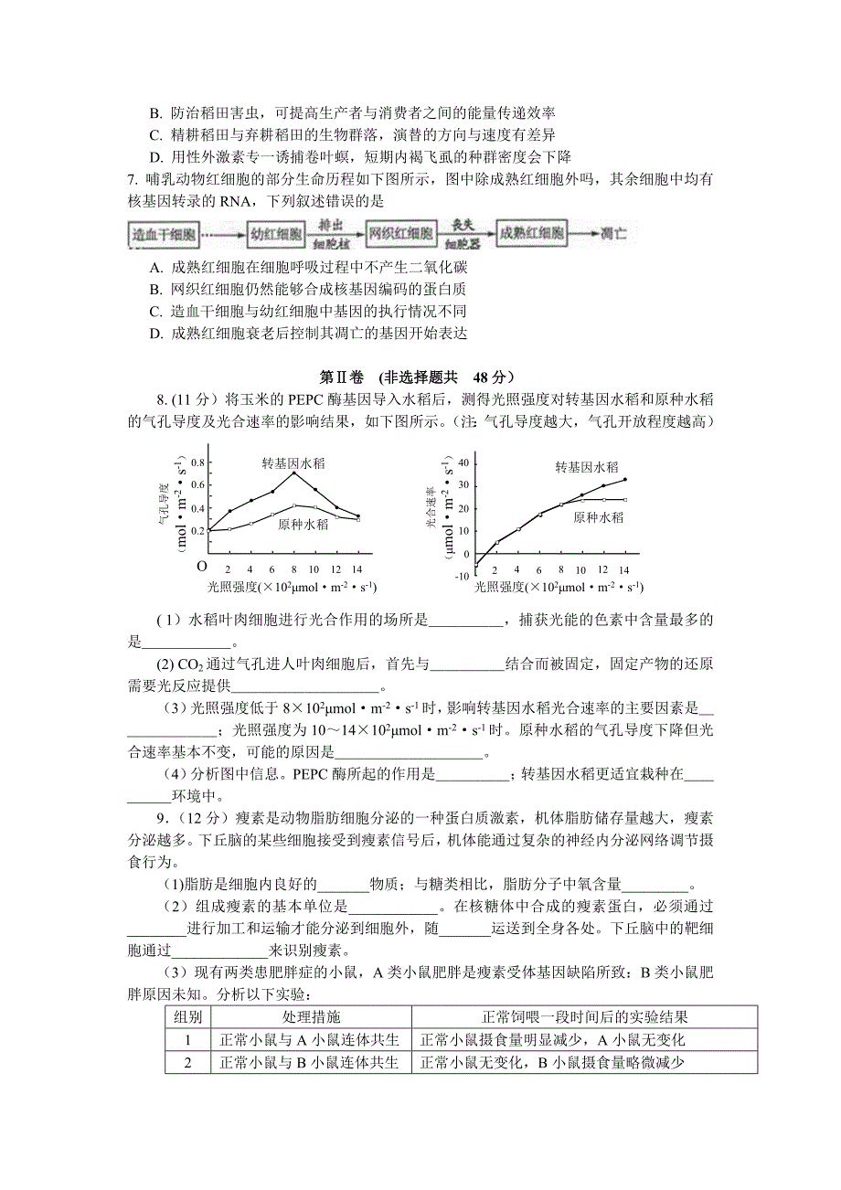 2013四川高考理综试卷及答案(word版)_第2页