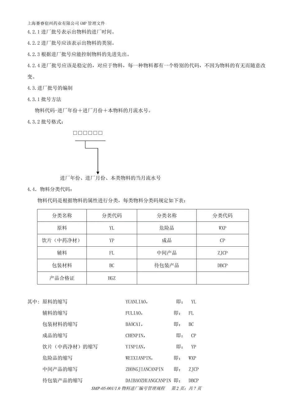 1物料进厂编号管理规程_第2页