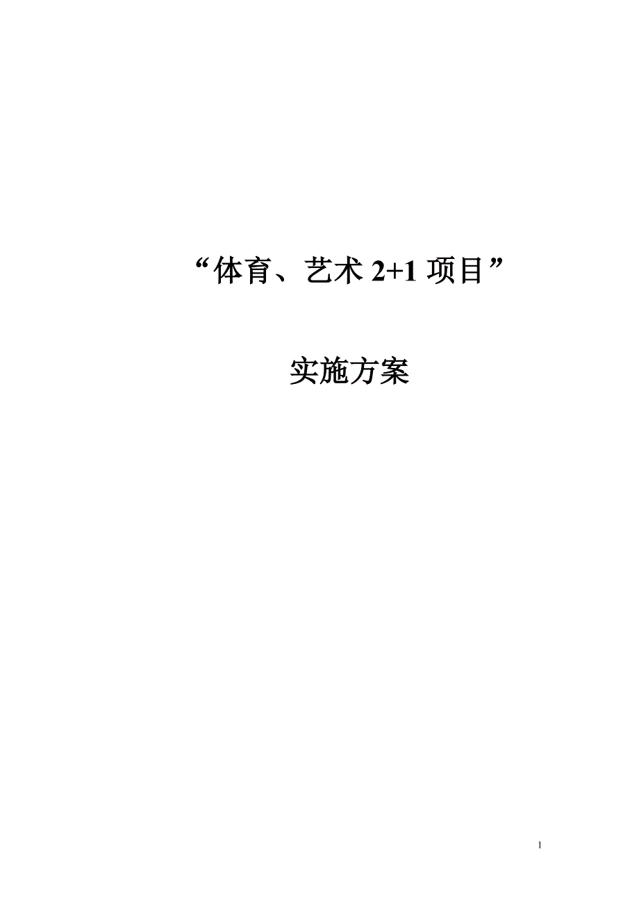 “体育、艺术2+1项目”实施方案_第1页