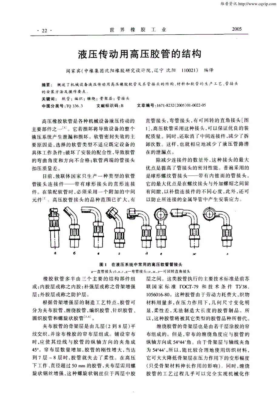 液压传动用高压胶管的结构_第1页