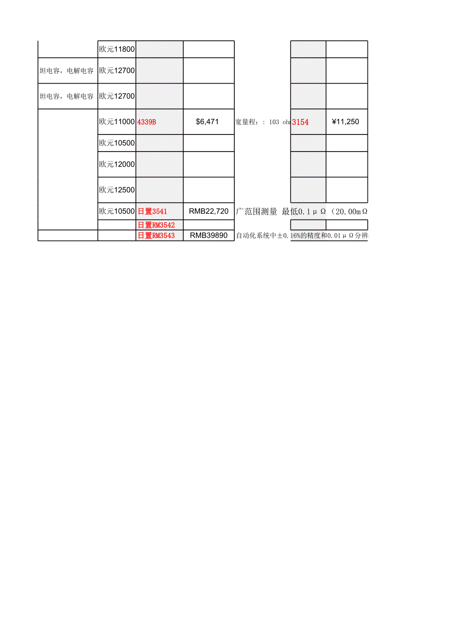 稳科LCR阻抗产品对比表_第4页