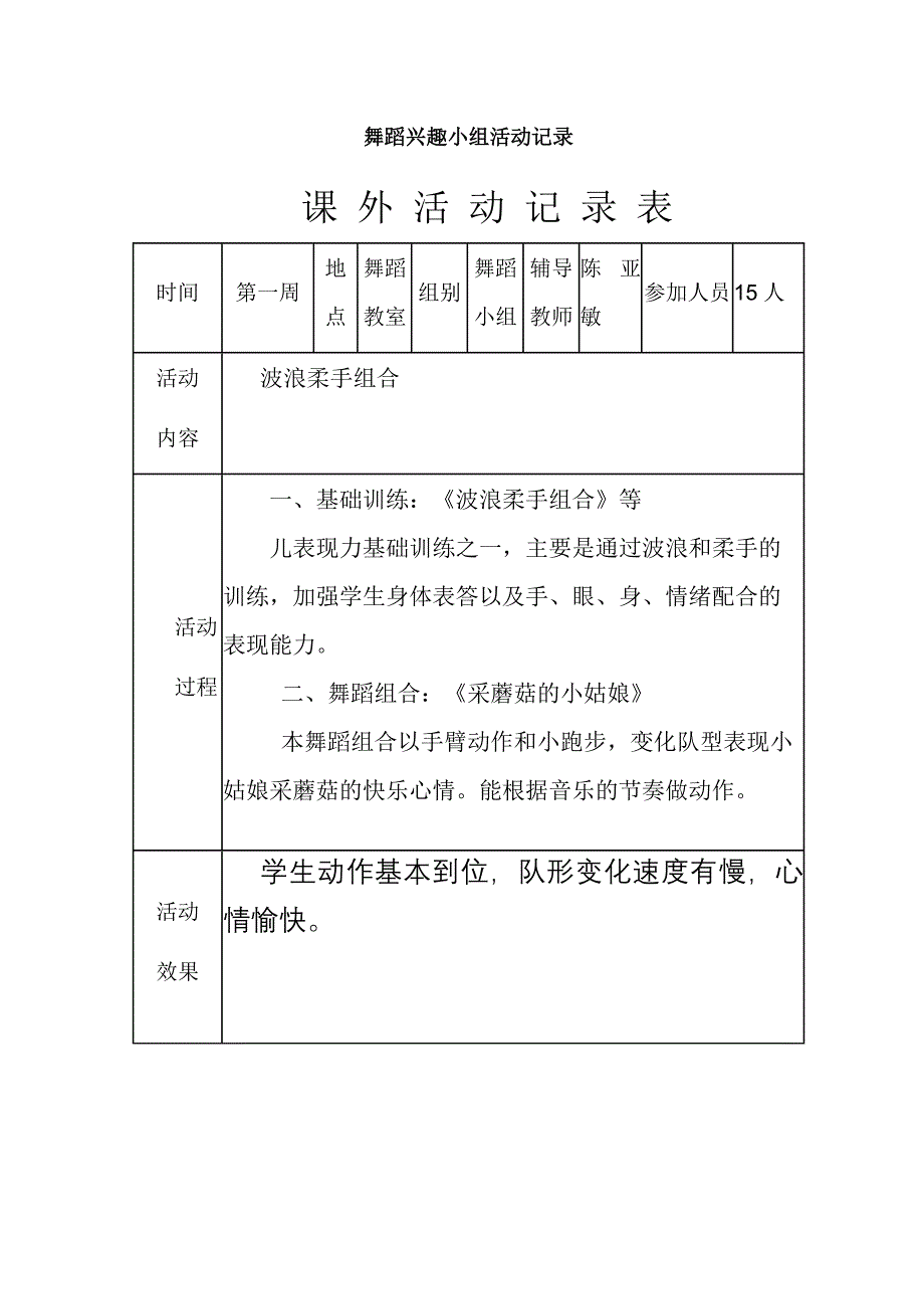 ■舞蹈兴趣小组活动记录_第4页