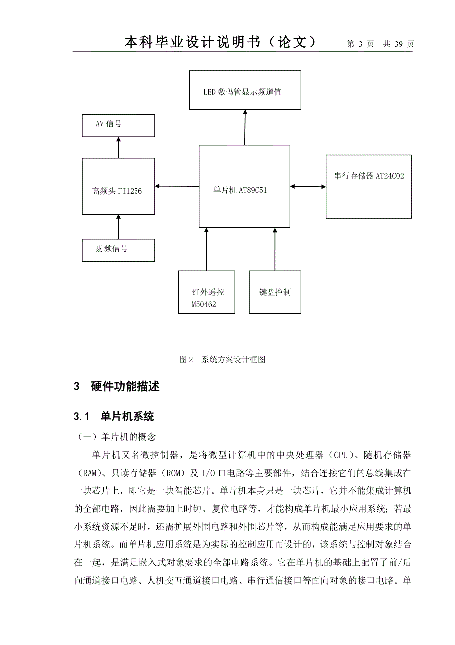 毕业设计（论文）-基于数字高频头FI1256全频道选台器_第3页