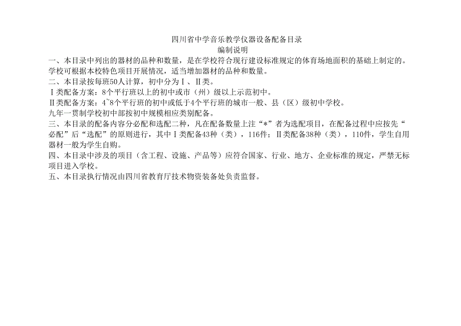 艺体教学仪器设备配备目录(中学)分项 (1)_第1页