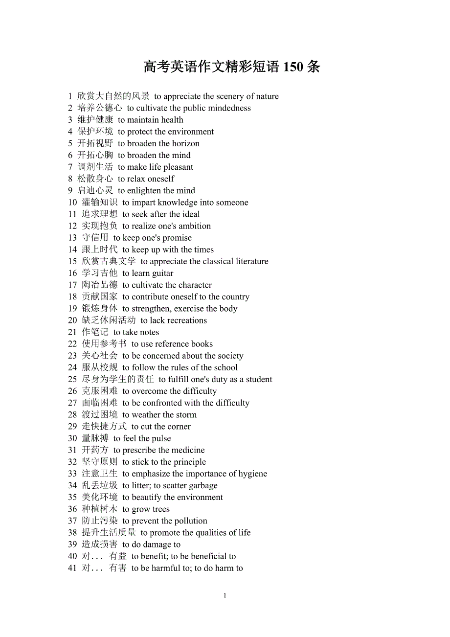 4写作share高考英语作文精彩短语150条_第1页