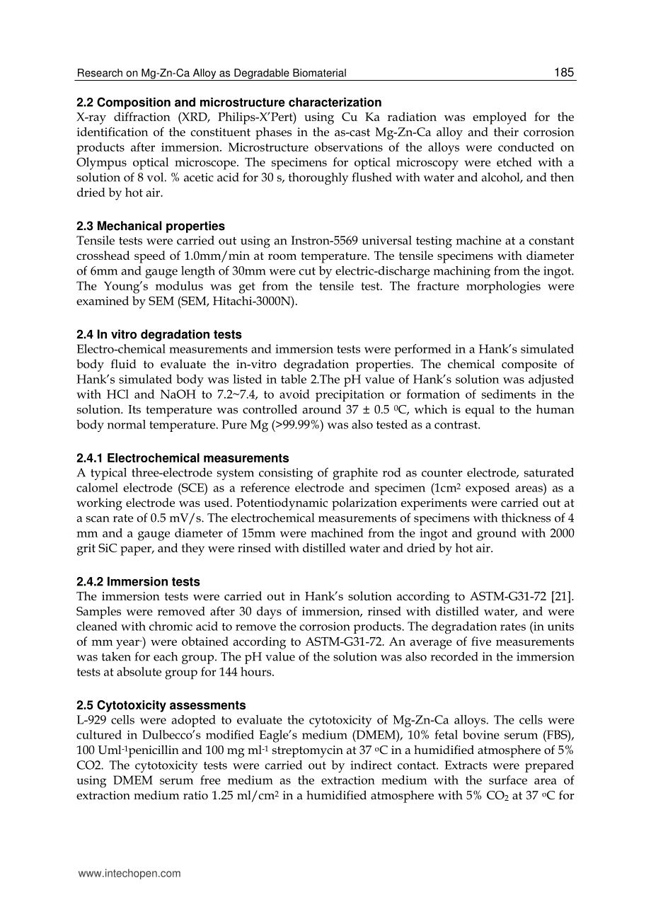 9 Research on Mg-Zn-Ca Alloy as Degradale Biomaterial - InTech_第3页