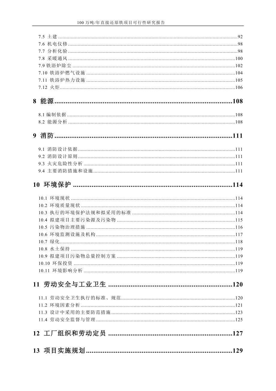 100万吨年直接还原铁项目可行性研究报告_第3页