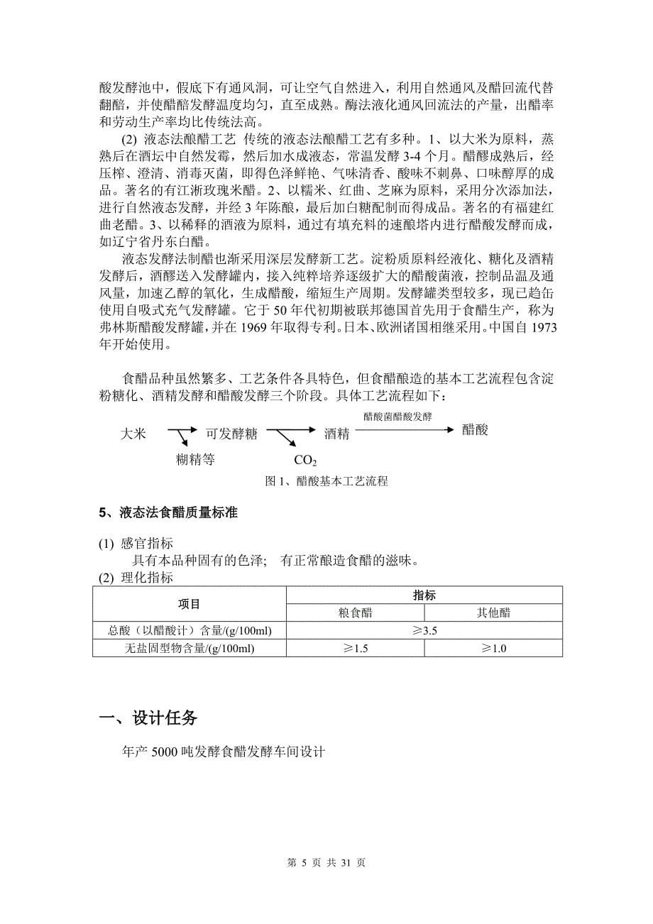 年产5000吨发酵食醋发酵车间设计_本科毕业设计_第5页